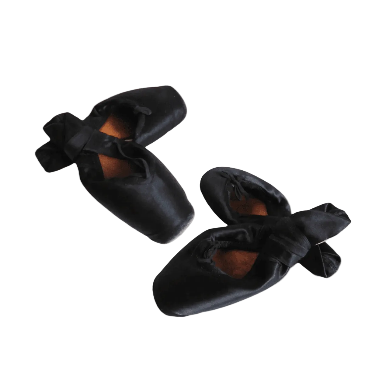 Antique French Black Satin Ballet Pointe Shoes Paris Size 11