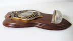 Antique French Rosa Mystica Benitier: Holy Water Font, Rosewood Plaque - Vintage French Treasures