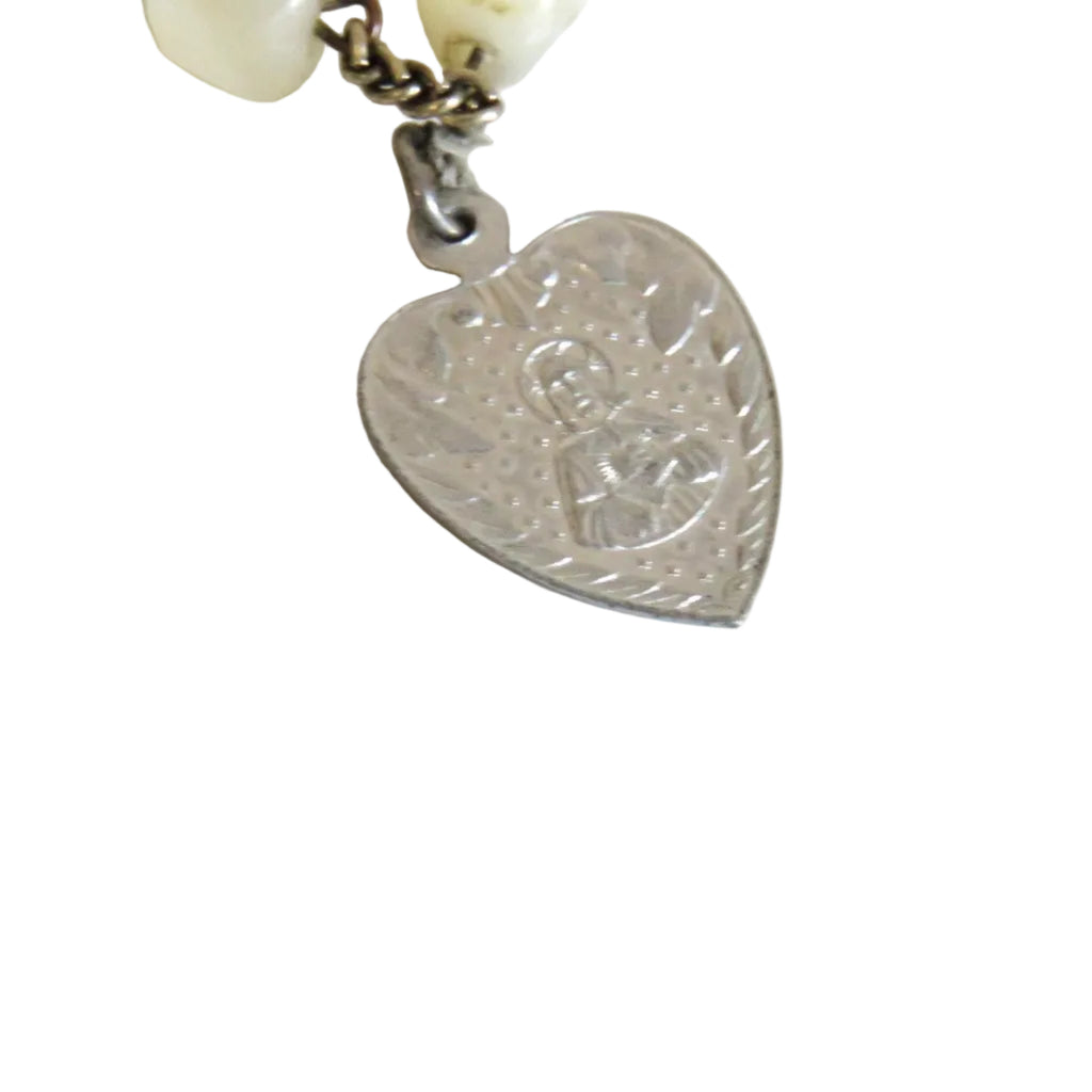 Antique Mother of Pearl Rosary: 19th Century French Catholic Fishtail Chain - Vintage French Treasures