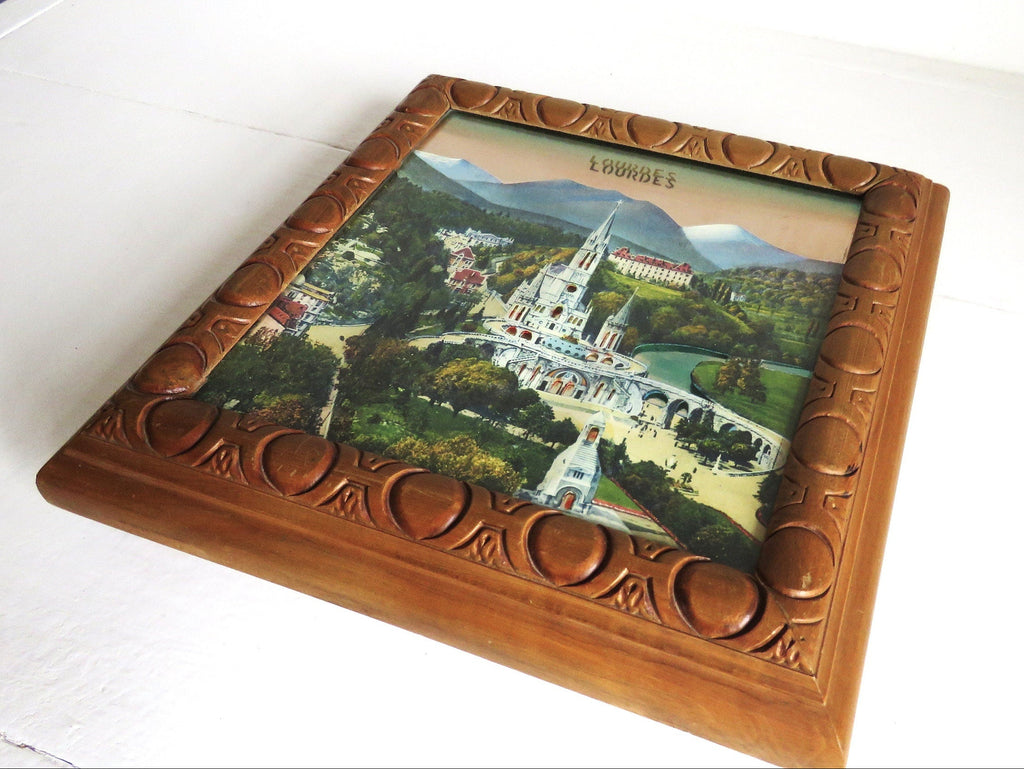 Antique French Lourdes Music Box Trivet: Ave Maria Religious Decor - Vintage French Treasures