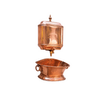 Authentic Antique French Copper Wall Fountain Basin & Water Reservoir -