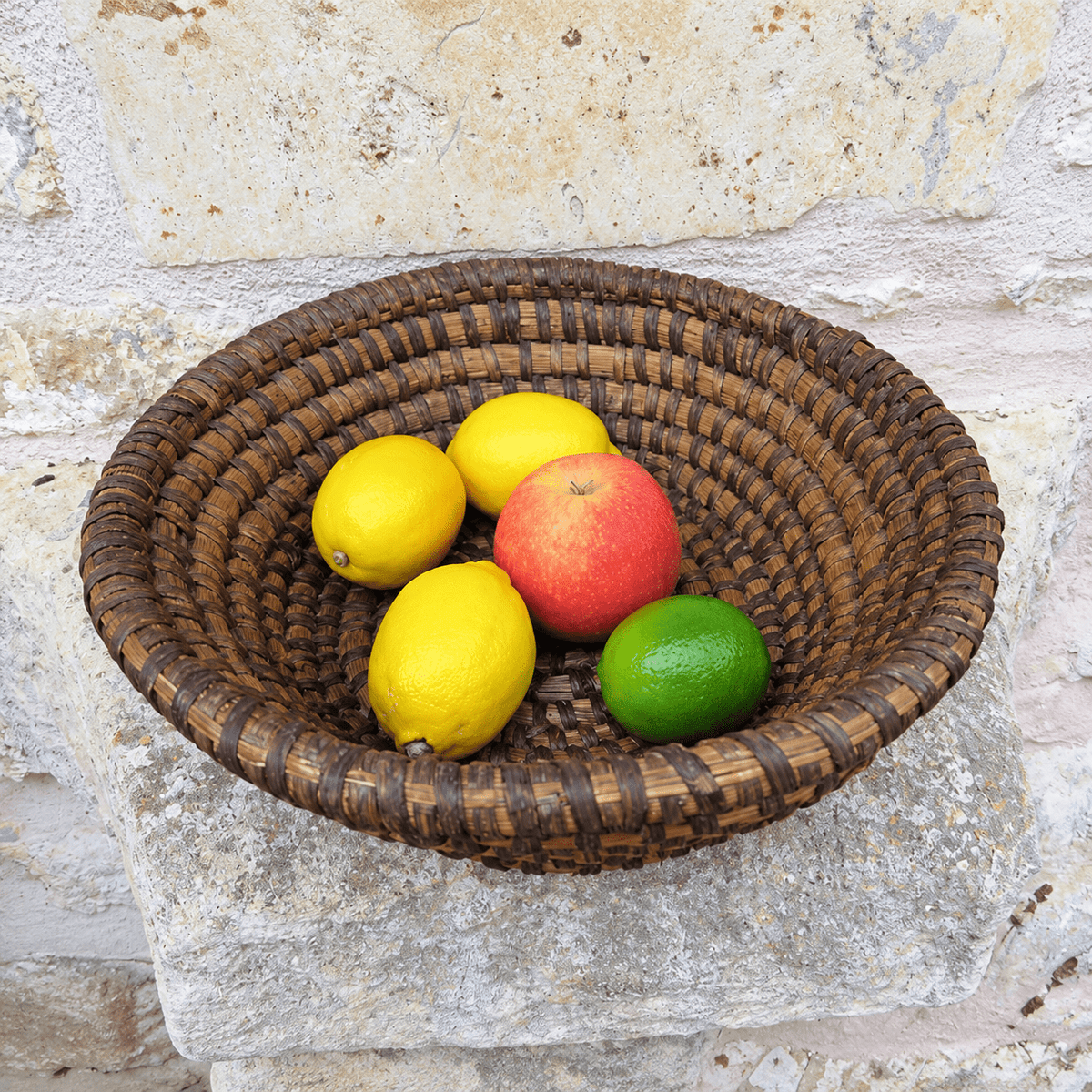 Antique French hand woven rye coil bread basket – early 1900s - Vintage French Treasures