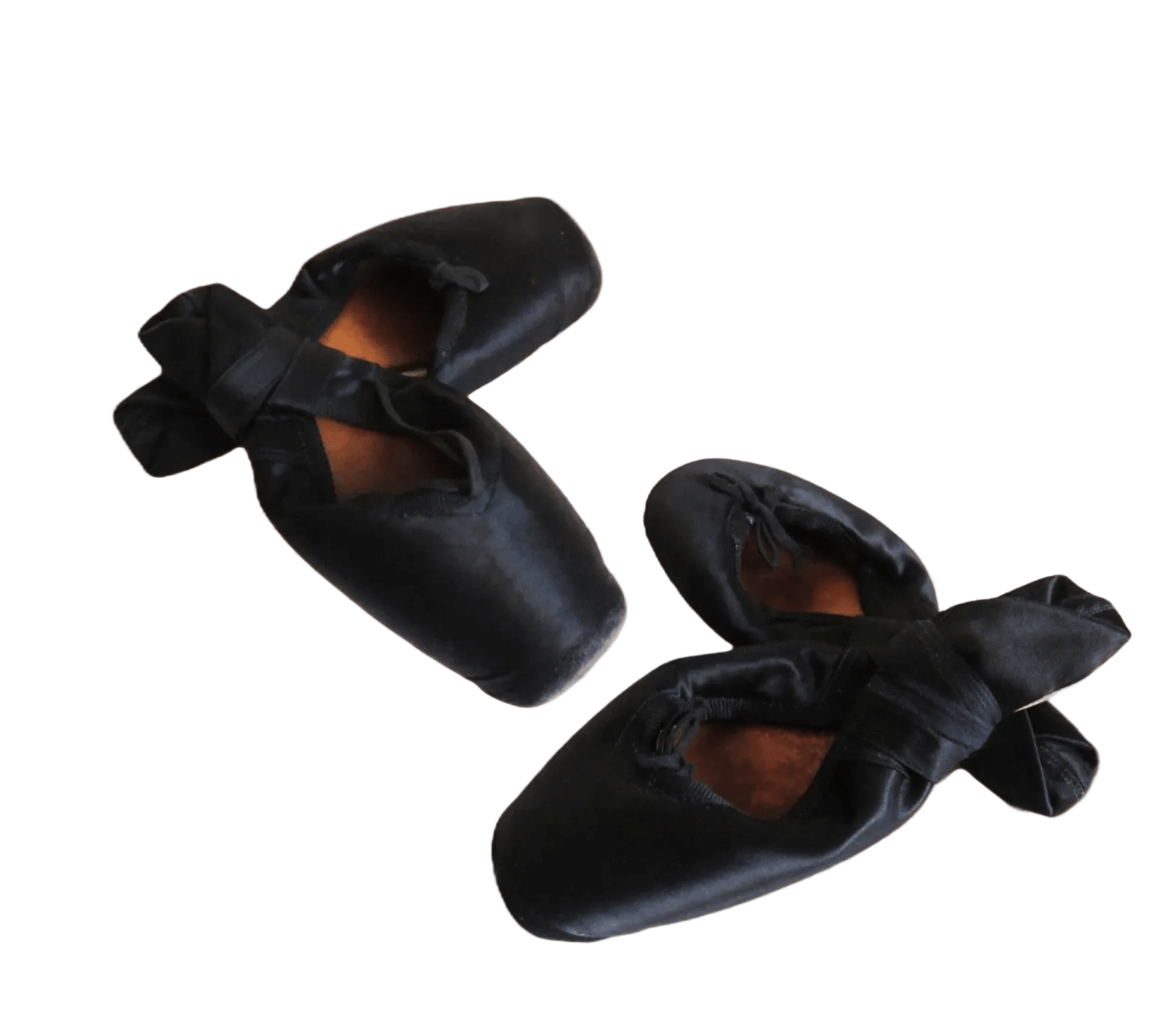 Antique French Ballet Shoes – Black Satin Pointe Slippers – Paris – Size 11 - Vintage French Treasures