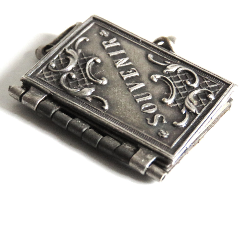 Antique French Notre-Dame de Liesse Miniature Souvenir Book Pendant, Pilgrimage Charm, Circa 1900 - Vintage French Treasures
