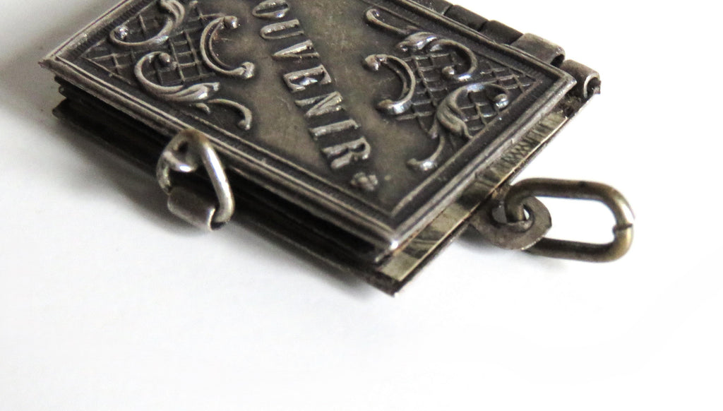 Antique French Notre-Dame de Liesse Miniature Souvenir Book Pendant, Pilgrimage Charm, Circa 1900 - Vintage French Treasures