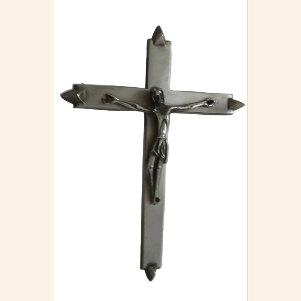 French Modernist Crucifix , Mid-Century Religious Wall Cross, Catholic Devotional Art - Vintage French Treasures