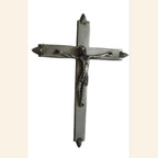 French Modernist Crucifix , Mid-Century Religious Wall Cross, Catholic Devotional Art - Vintage French Treasures