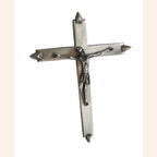 French Modernist Crucifix , Mid-Century Religious Wall Cross, Catholic Devotional Art - Vintage French Treasures