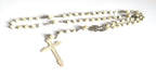 Antique French Silver Mother of Pearl Rosary, Large 1800s Catholic Rosary, Marian Centre, Carved Crucifix, Devotional Antique -