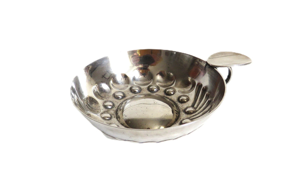 Antique French Silver-Plated Tastevin Wine Taster, Maker Marked, c.1920–1940 - Vintage French Treasures