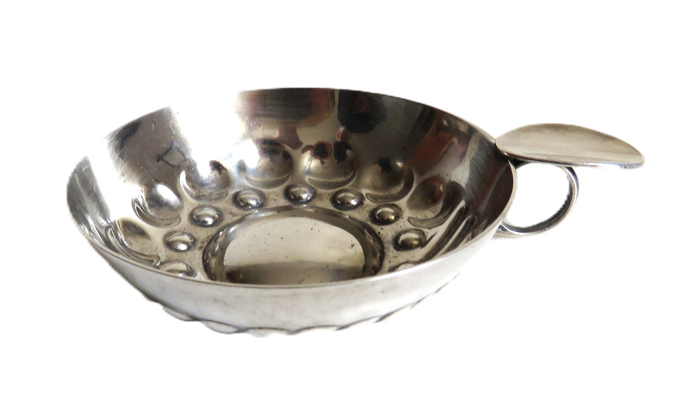 Antique French Silver-Plated Tastevin Wine Taster, Maker Marked, c.1920–1940 - Vintage French Treasures