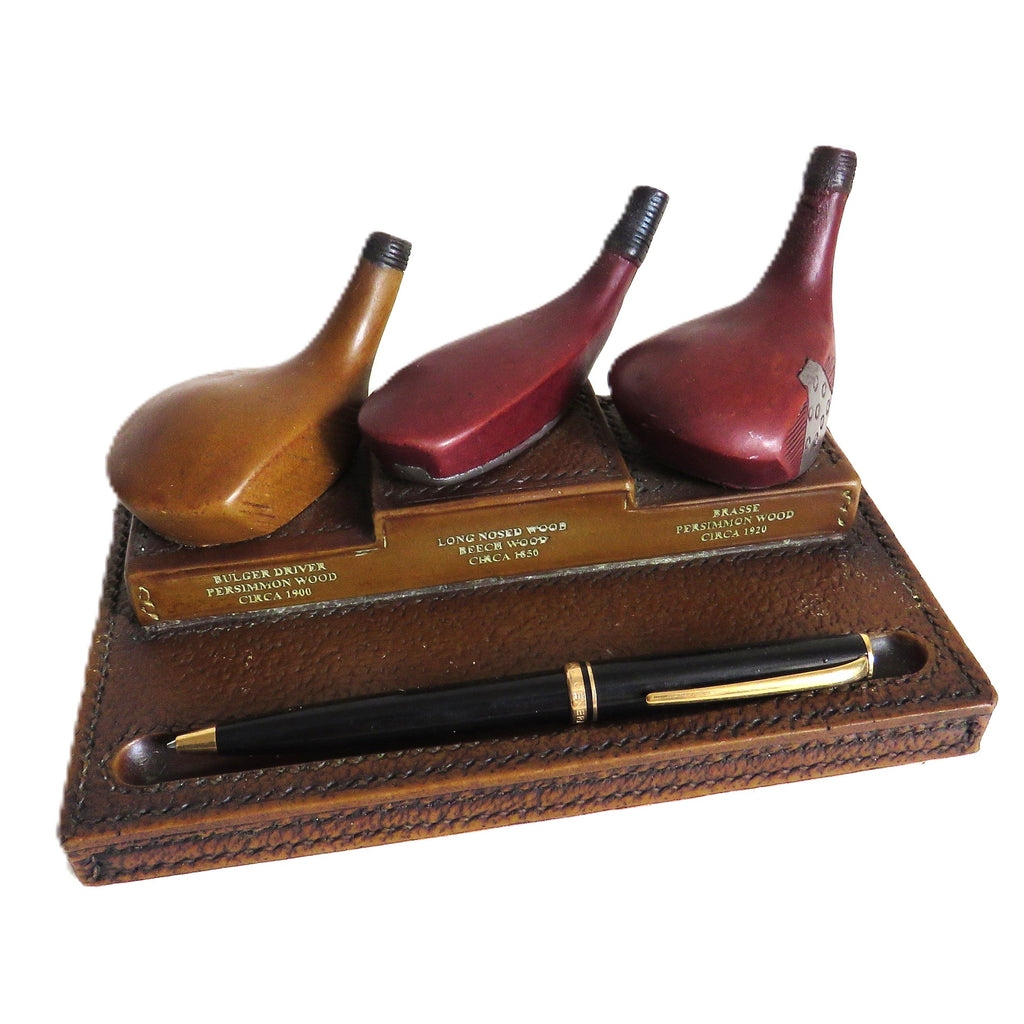 History of Golf Desk Pen Holder – Original Book Works England - Vintage French Treasures