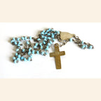 Antique French Lourdes Rosary in Treen Wooden Egg Case -