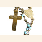 Antique French Lourdes Rosary in Treen Wooden Egg Case -