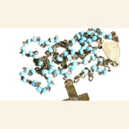 Antique French Lourdes Rosary in Treen Wooden Egg Case -