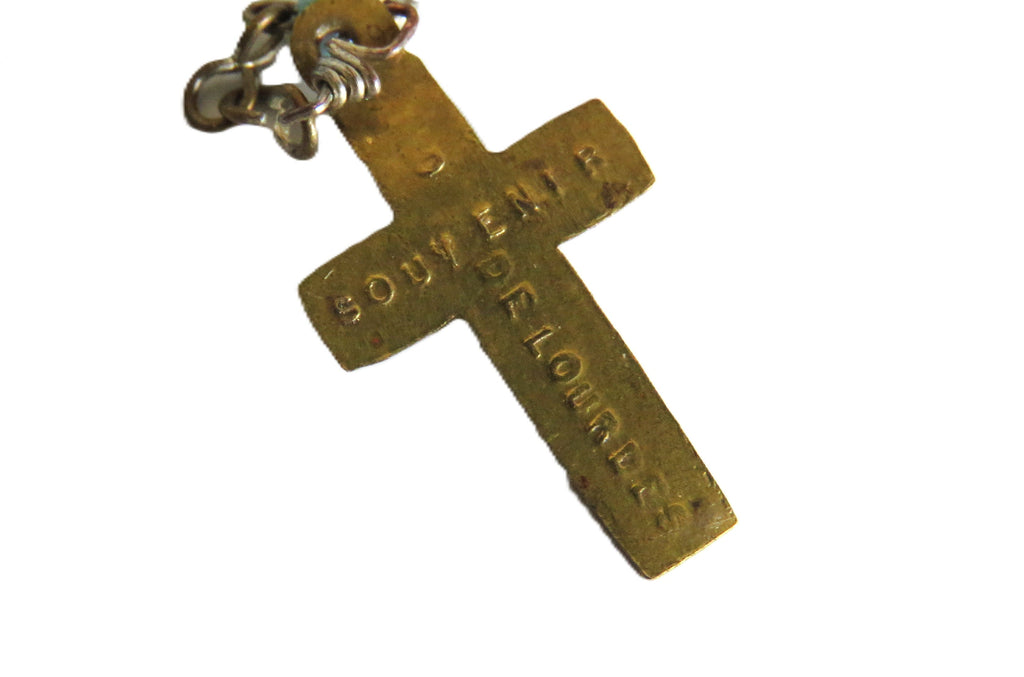 Antique French Lourdes Rosary in Treen Wooden Egg Case - Vintage French Treasures