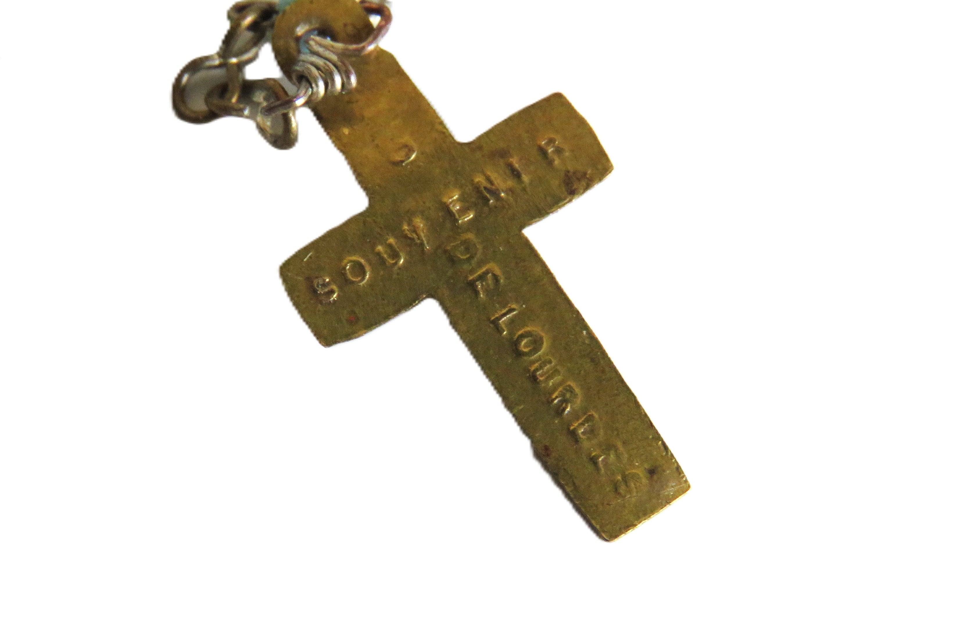 Antique French Lourdes Rosary in Treen Wooden Egg Case - Vintage French Treasures