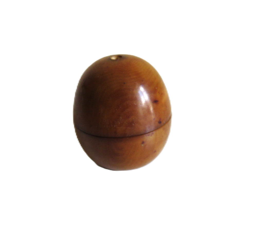 Antique French Lourdes Rosary in Treen Wooden Egg Case - Vintage French Treasures