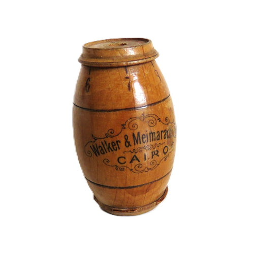 Antique French Boxwood Needle Case , Walker & Meimarakis Cairo, Sewing Treen -