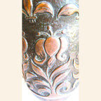 Antique John Pearson 1898 Newlyn Copper Planter, Arts & Crafts Jardinière with Repoussé Tulips -