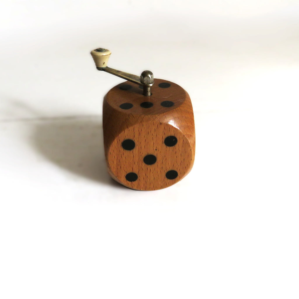 Vintage Wooden Dice Pepper Mill by Marlux - Vintage French Treasures