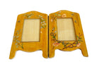 Antique French Hand Painted Folding Double Photo Frame c.1900 - Vintage French Treasures