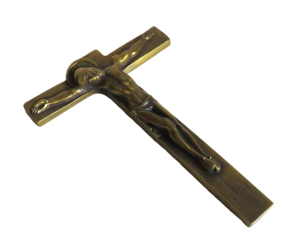 French Art Deco Bronze Crucifix by Hartmann c.1940–1950 -