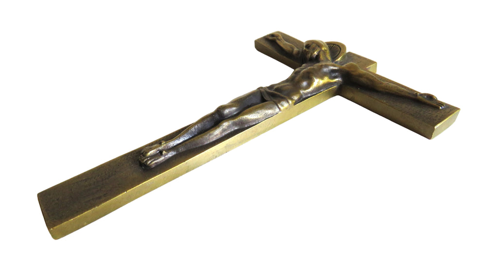 French Art Deco Bronze Crucifix by Hartmann c.1940–1950 -