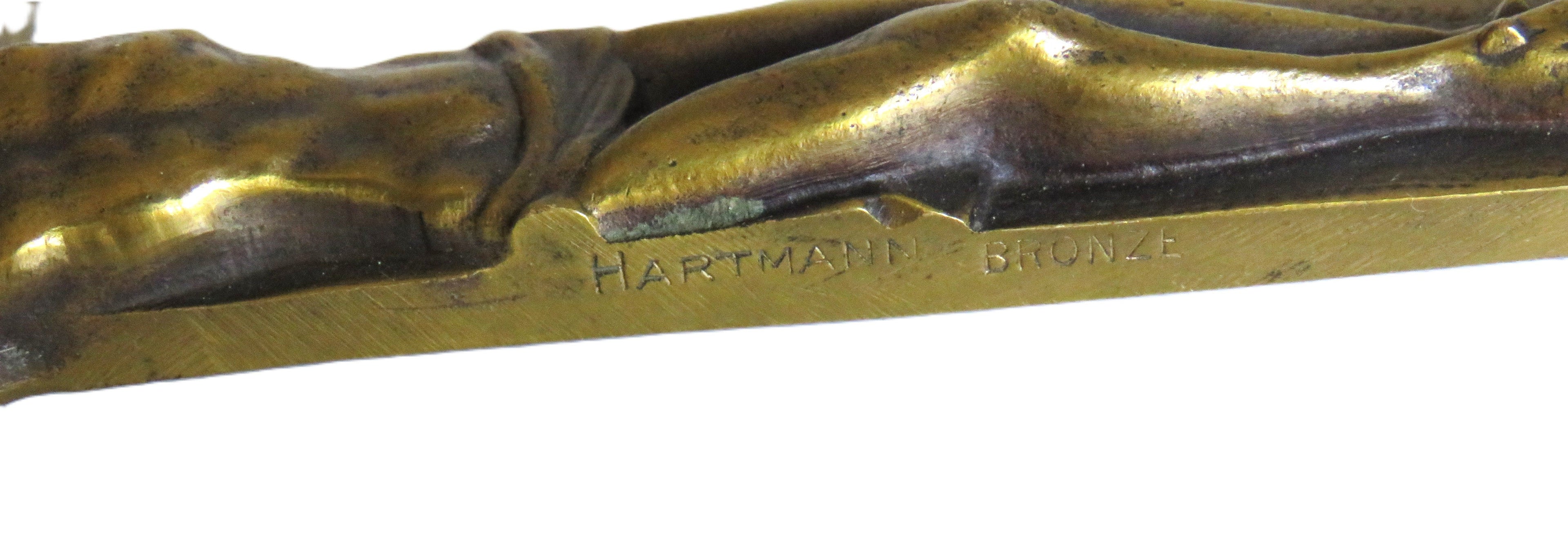 French Art Deco Bronze Crucifix by Hartmann c.1940–1950 -