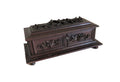 Antique Black Forest Carved Wooden Casket with Floral Decoration - Vintage French Treasures