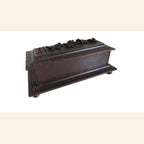 Antique Black Forest Carved Wooden Casket with Floral Decoration -
