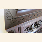 Antique Black Forest Carved Wooden Casket with Floral Decoration -