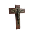 Signed S Dermigny Art Deco Crucifix, French Bronze Corpus on Wood Cross, Religious Wall Hanging, Catholic Devotional Decor - Vintage French Treasures