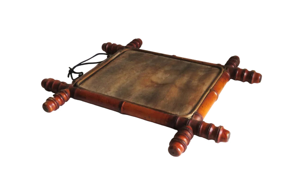 Antique French Chinoiserie Faux Bamboo Mirror c.1900 -