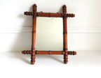 Antique French Chinoiserie Faux Bamboo Mirror c.1900 -