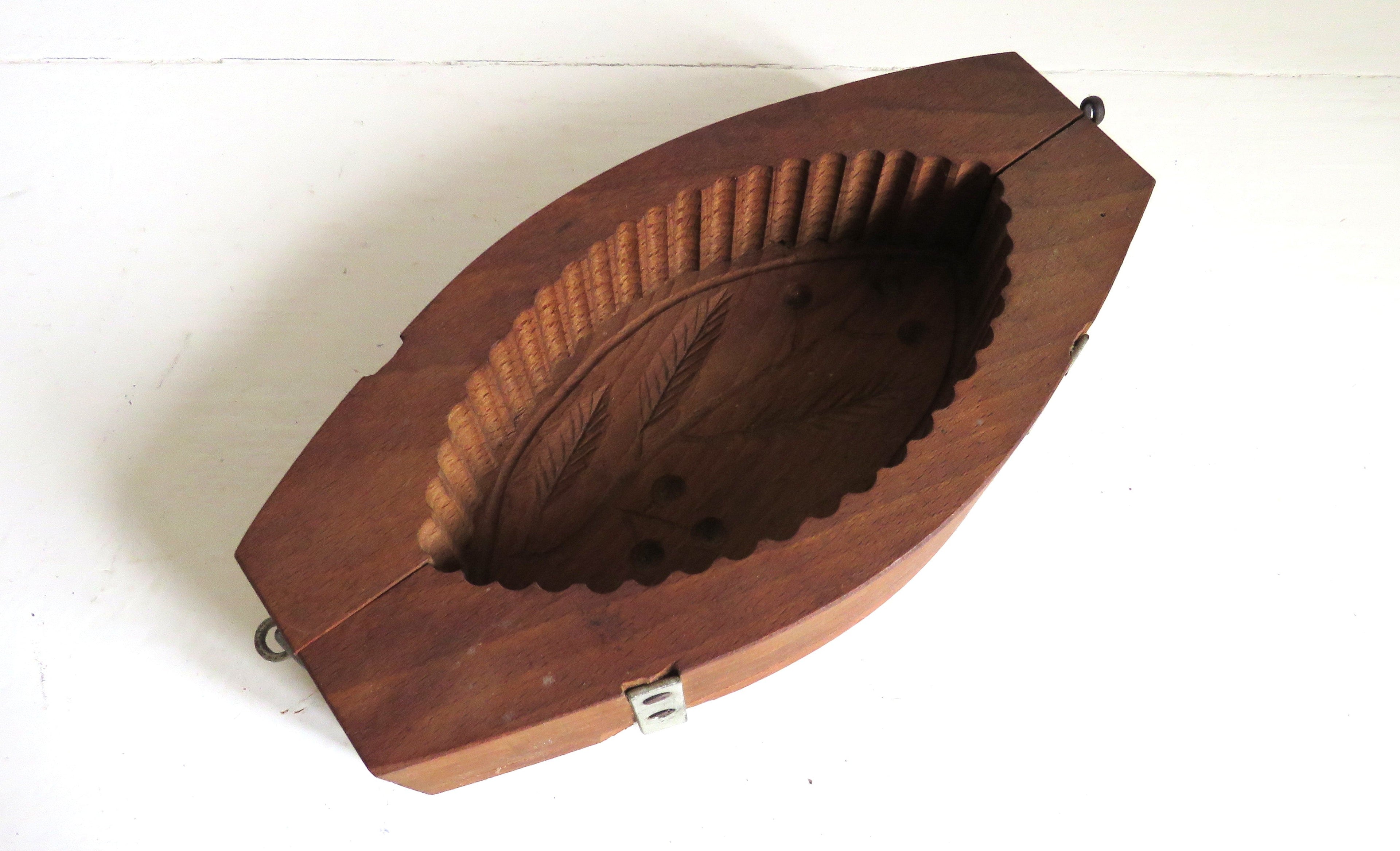 Antique French Wooden Butter Mold Press Carved Folk Art Kitchenalia Farmhouse Decor - Vintage French Treasures