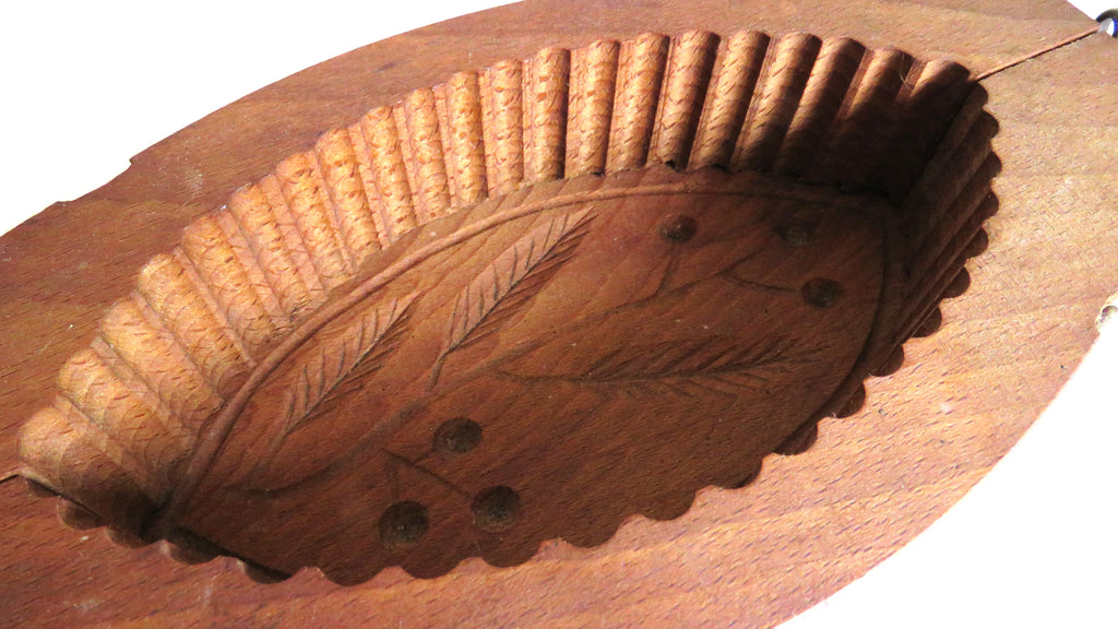 Antique French Wooden Butter Mold Press Carved Folk Art Kitchenalia Farmhouse Decor - Vintage French Treasures