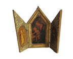 Vintage Florentine Folding Religious Triptych, Madonna and Child, Italian Gilt Devotional Shrine - Vintage French Treasures