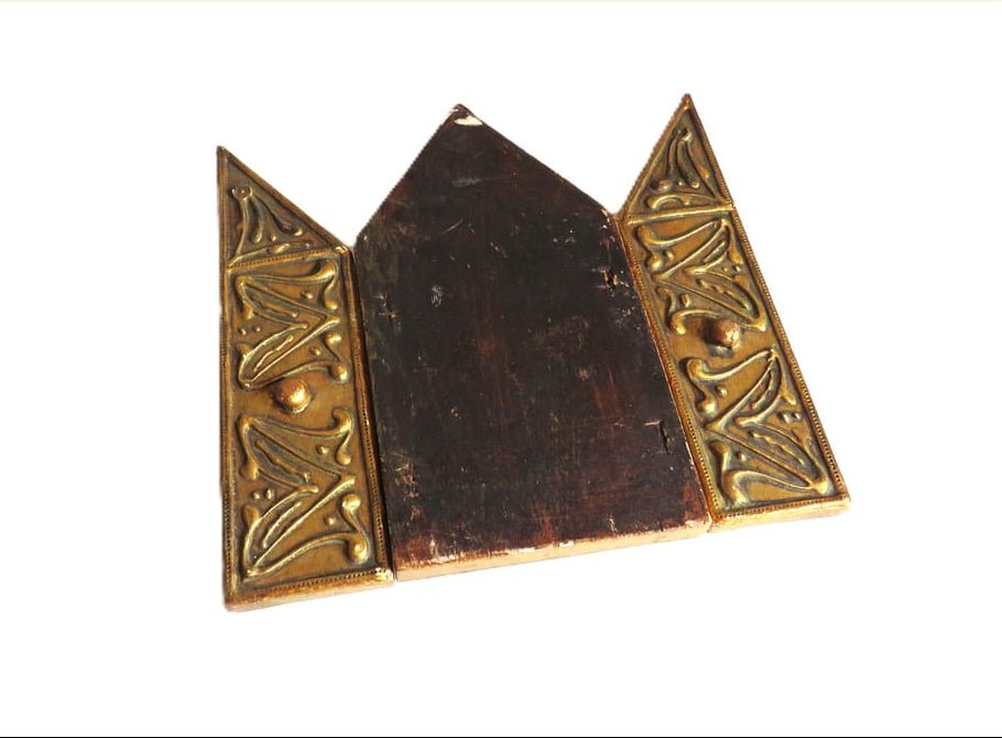 Vintage Florentine Folding Religious Triptych, Madonna and Child, Italian Gilt Devotional Shrine - Vintage French Treasures