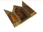 Vintage Florentine Folding Religious Triptych, Madonna and Child, Italian Gilt Devotional Shrine - Vintage French Treasures