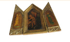 Vintage Florentine Folding Religious Triptych, Madonna and Child, Italian Gilt Devotional Shrine - Vintage French Treasures