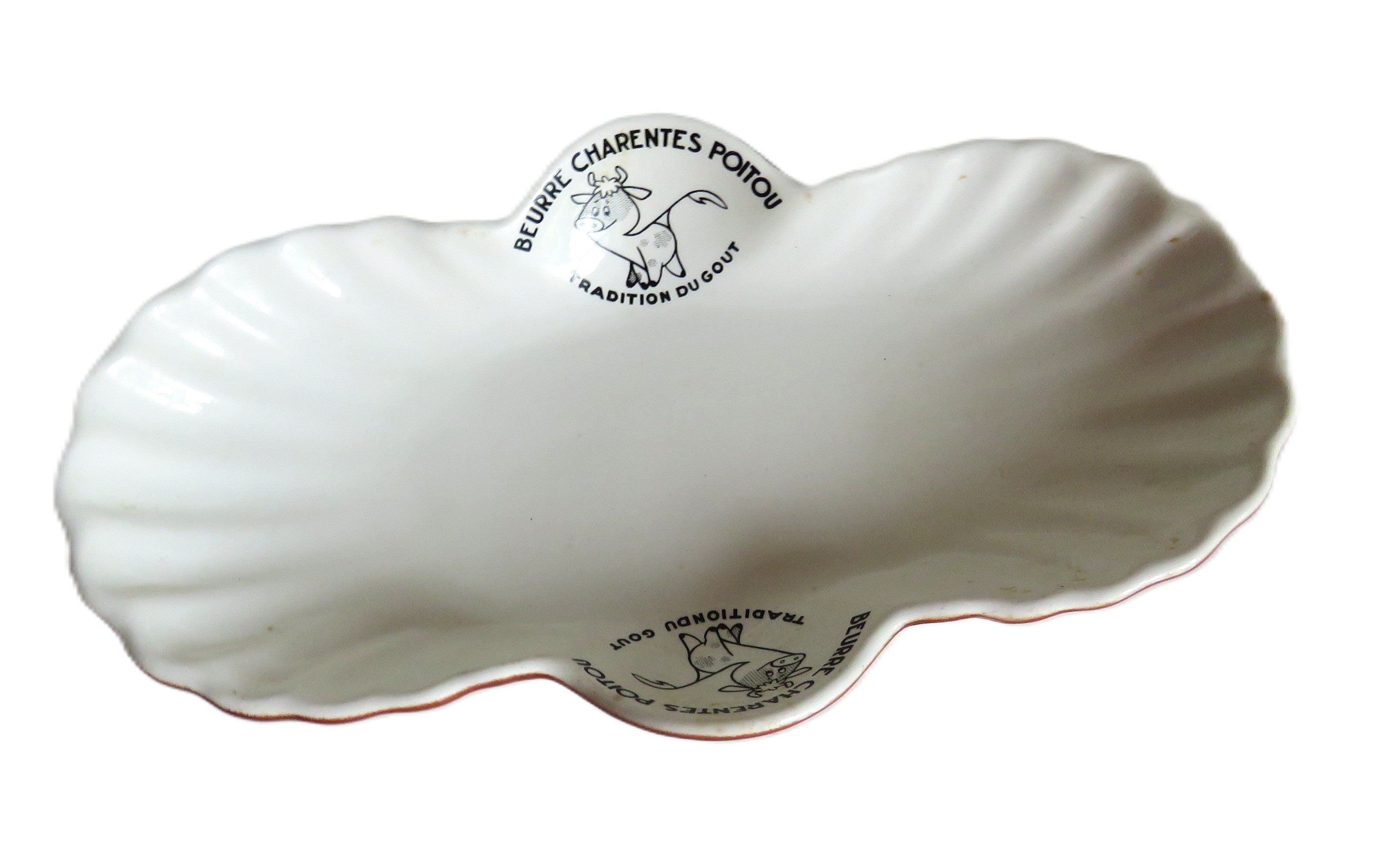 Vintage French Digoin Sarreguemines Beurre Charentes-Poitou Advertising Butter Dish - Vintage French Treasures