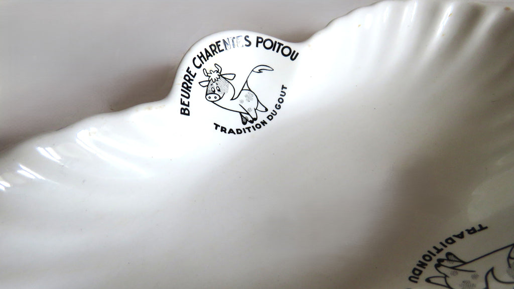 Vintage French Digoin Sarreguemines Beurre Charentes-Poitou Advertising Butter Dish - Vintage French Treasures