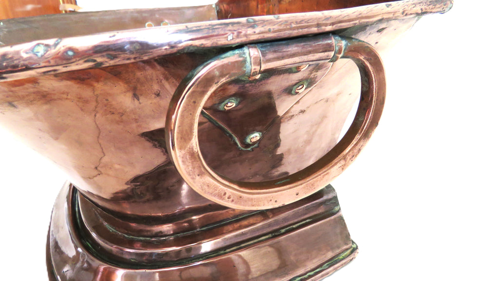 Authentic Antique French Copper Wall Fountain Basin & Water Reservoir - Vintage French Treasures