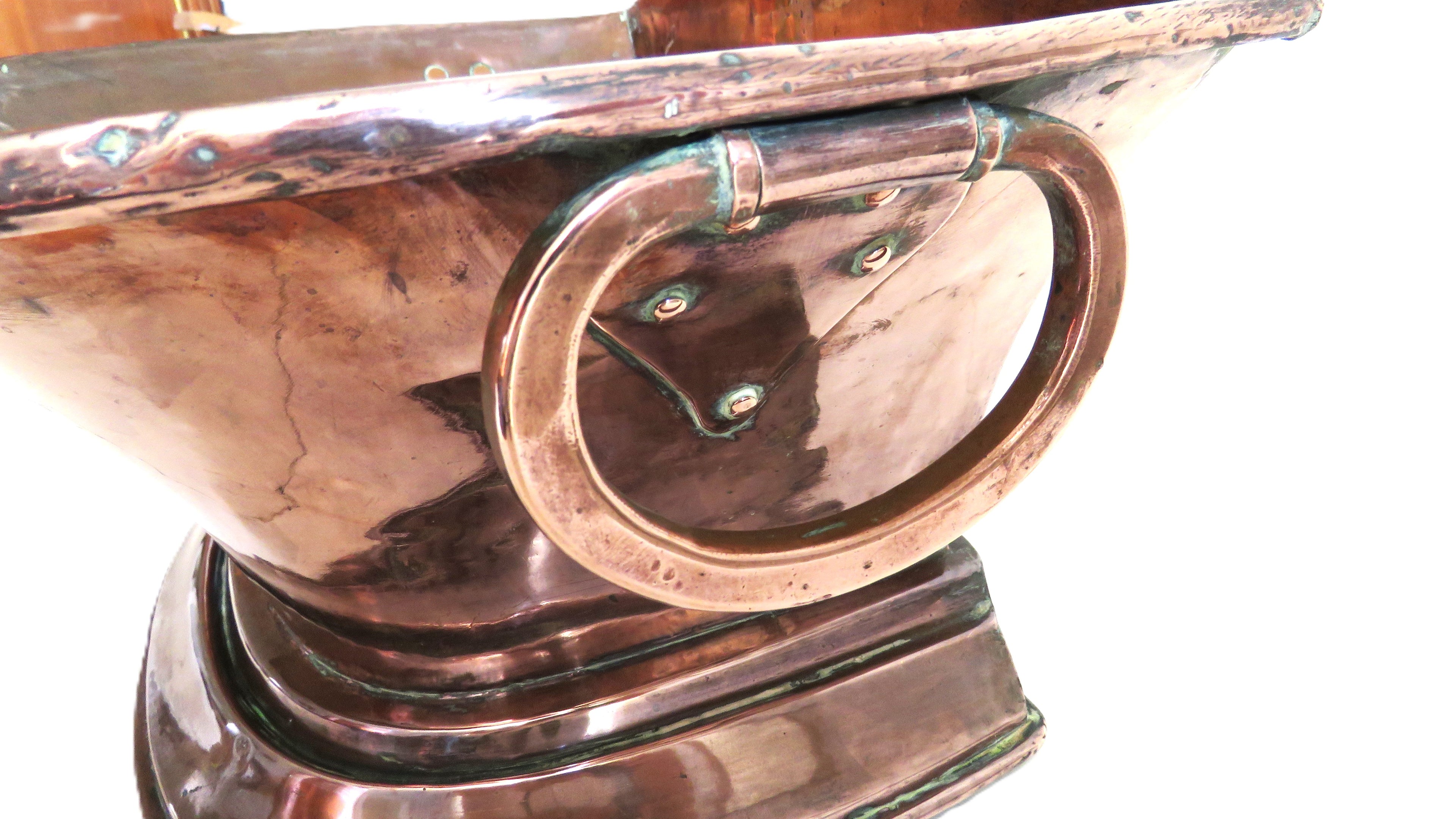 Authentic Antique French Copper Wall Fountain Basin & Water Reservoir - Vintage French Treasures