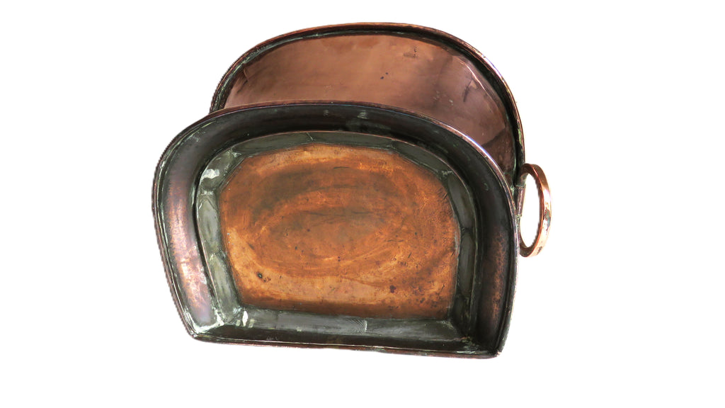 Authentic Antique French Copper Wall Fountain Basin & Water Reservoir - Vintage French Treasures