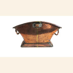 Authentic Antique French Copper Wall Fountain Basin & Water Reservoir -