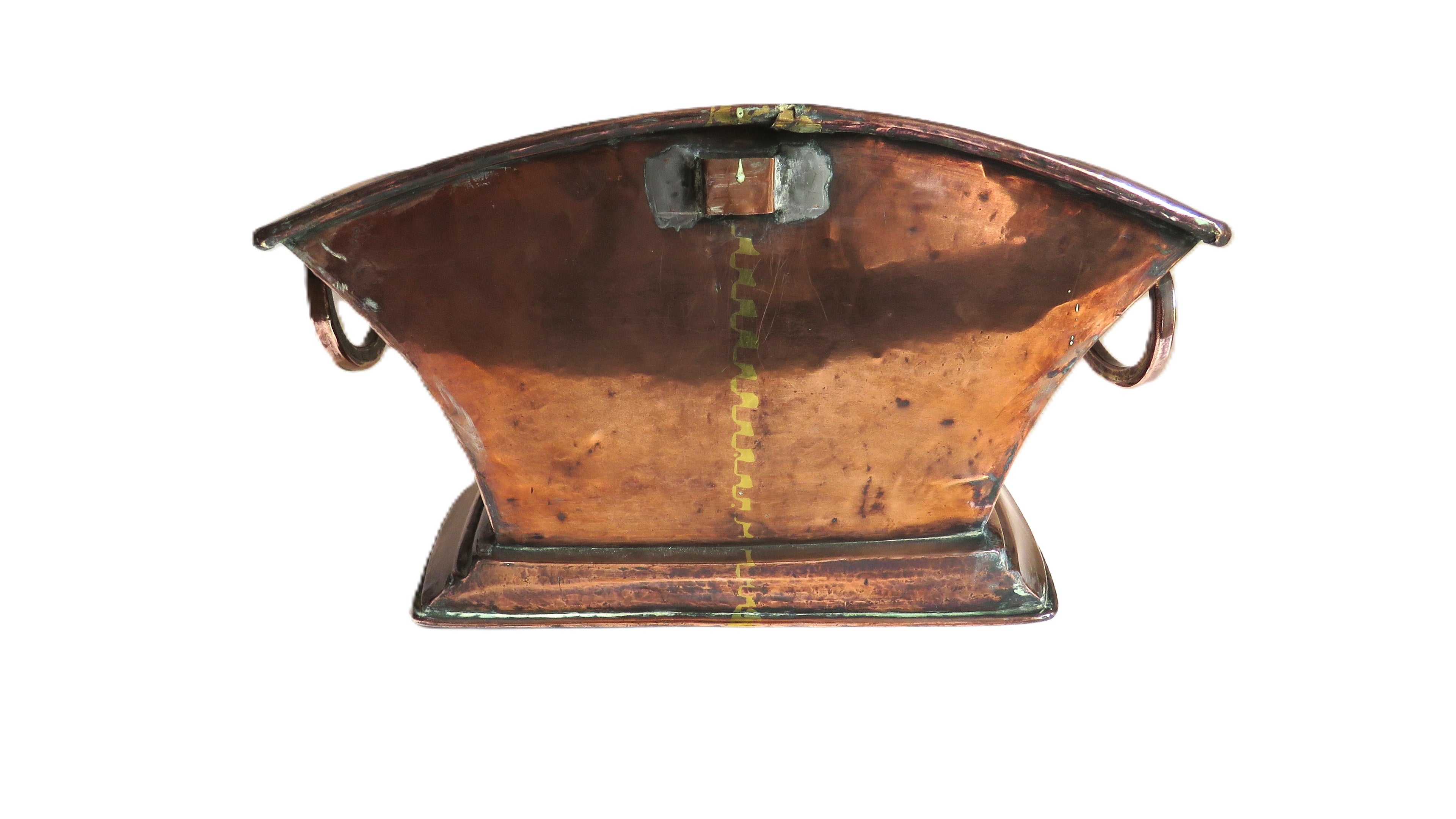 Authentic Antique French Copper Wall Fountain Basin & Water Reservoir - Vintage French Treasures