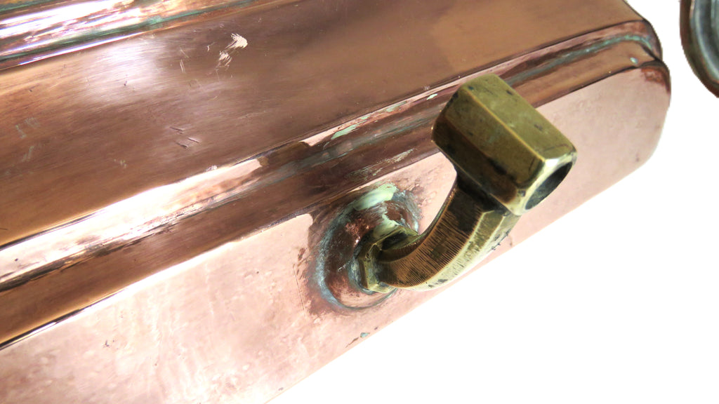 Authentic Antique French Copper Wall Fountain Basin & Water Reservoir - Vintage French Treasures