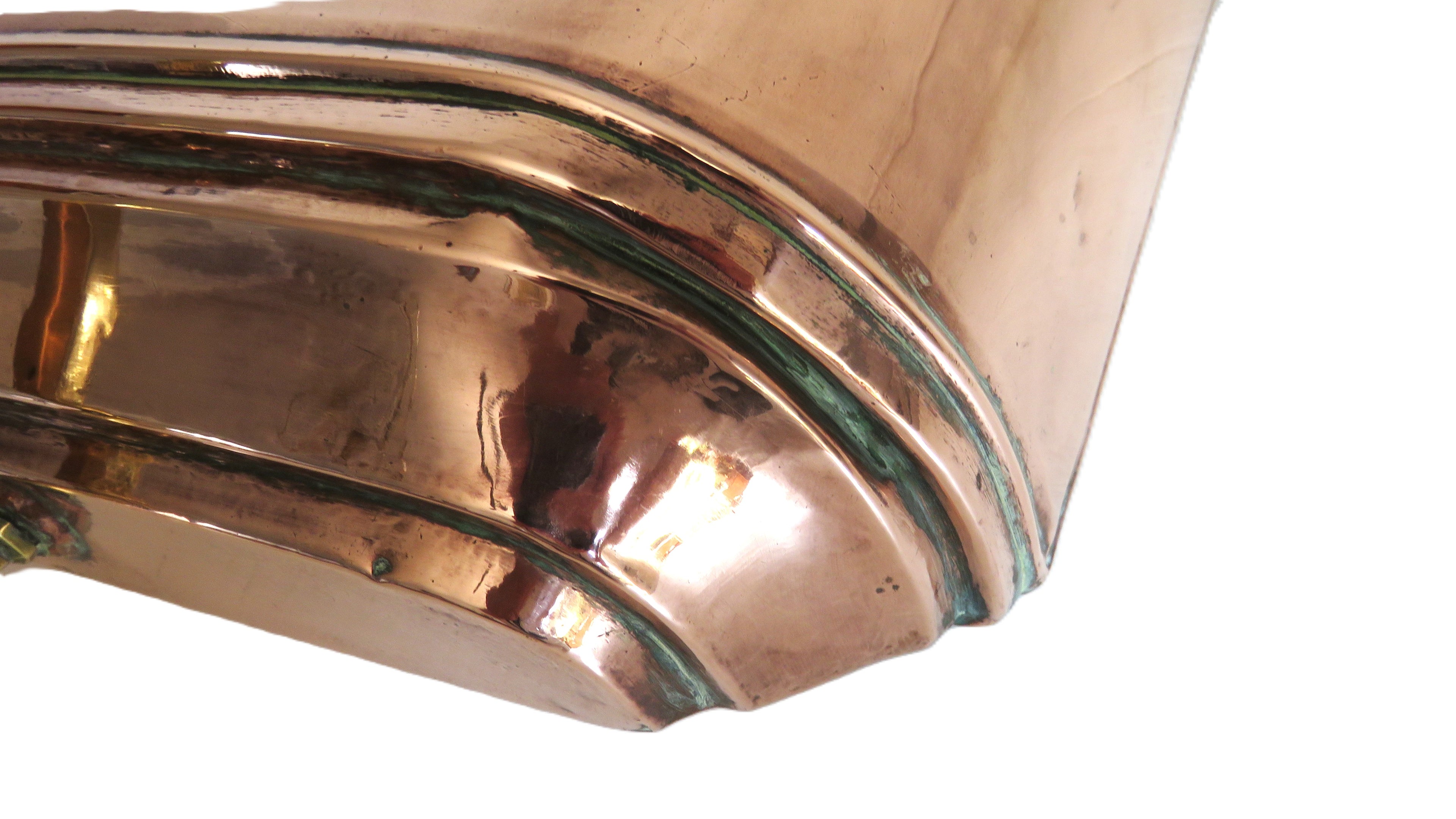 Authentic Antique French Copper Wall Fountain Basin & Water Reservoir - Vintage French Treasures